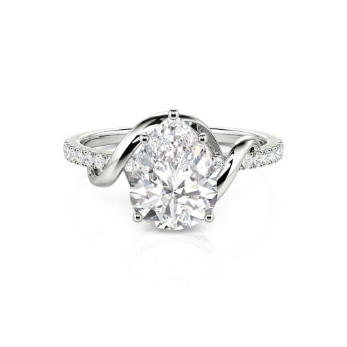 Jeulia Amore Custom Engagement Ring Two Tone Pear Cut