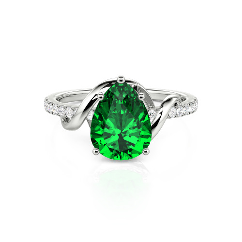 Jeulia Amore Custom Engagement Ring Two Tone Pear Cut