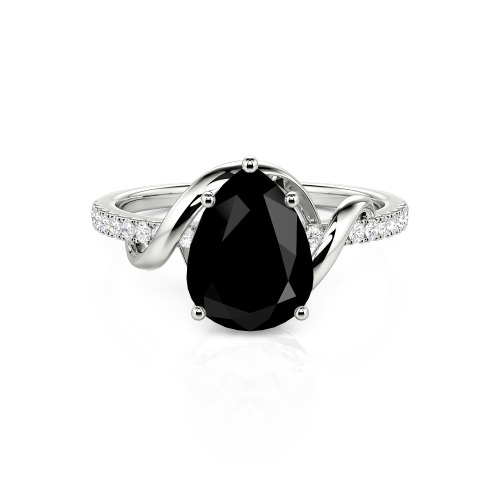 Jeulia Amore Custom Engagement Ring Two Tone Pear Cut