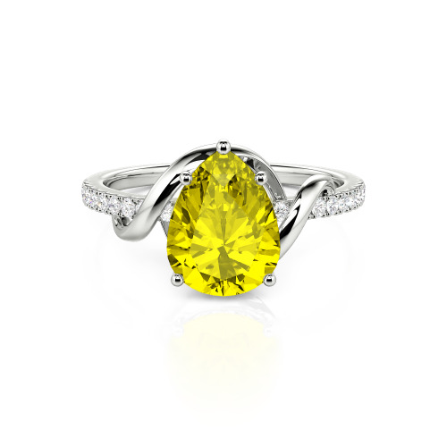 Jeulia Amore Custom Engagement Ring Two Tone Pear Cut