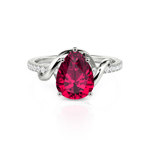 Jeulia Amore Custom Engagement Ring Two Tone Pear Cut