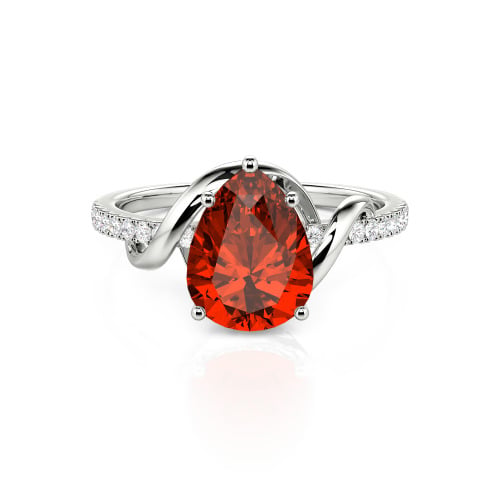 Jeulia Amore Custom Engagement Ring Two Tone Pear Cut