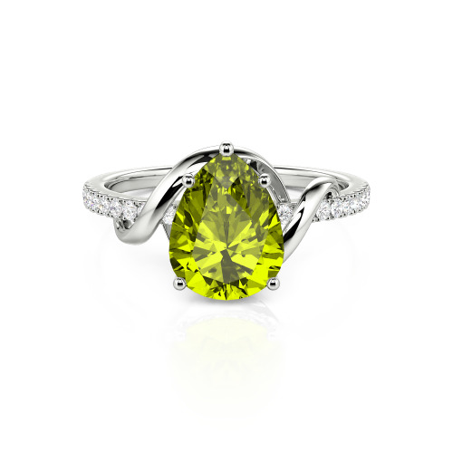 Jeulia Amore Custom Engagement Ring Two Tone Pear Cut