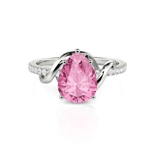 Jeulia Amore Custom Engagement Ring Two Tone Pear Cut