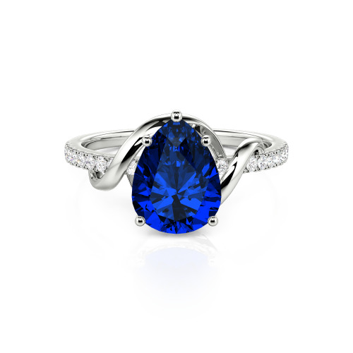 Jeulia Amore Custom Engagement Ring Two Tone Pear Cut