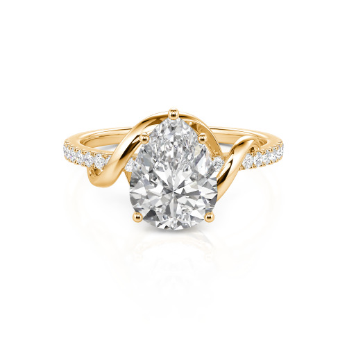 Jeulia Amore Custom Engagement Ring Two Tone Pear Cut