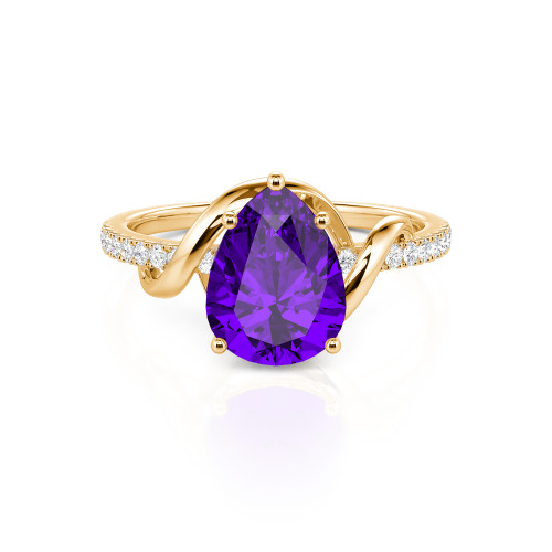 Jeulia Amore Custom Engagement Ring Two Tone Pear Cut