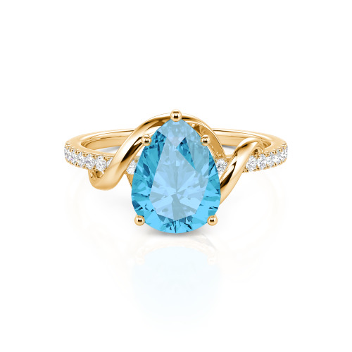 Jeulia Amore Custom Engagement Ring Two Tone Pear Cut