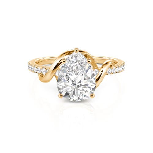 Jeulia Amore Custom Engagement Ring Two Tone Pear Cut
