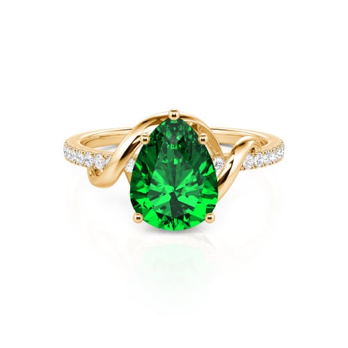 Jeulia Amore Custom Engagement Ring Two Tone Pear Cut