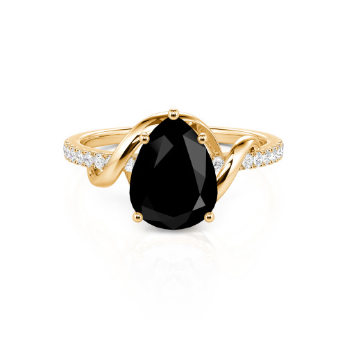 Jeulia Amore Custom Engagement Ring Two Tone Pear Cut