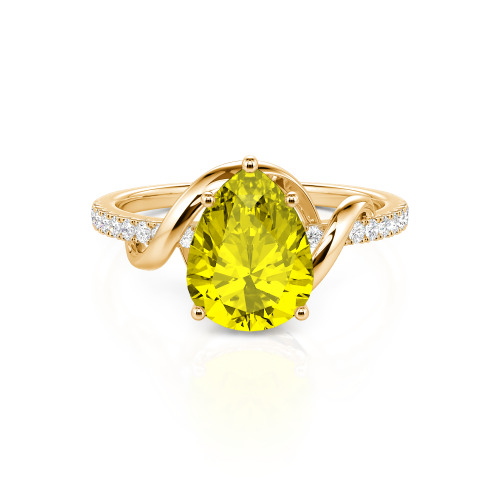 Jeulia Amore Custom Engagement Ring Two Tone Pear Cut