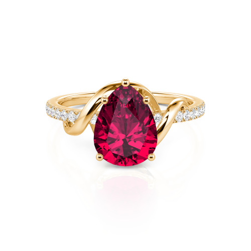 Jeulia Amore Custom Engagement Ring Two Tone Pear Cut