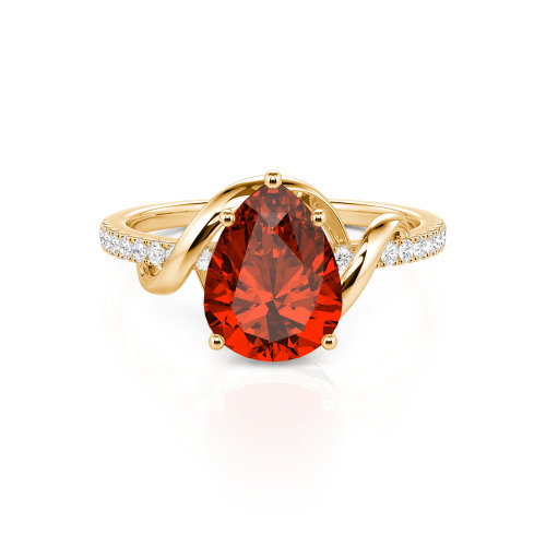 Jeulia Amore Custom Engagement Ring Two Tone Pear Cut