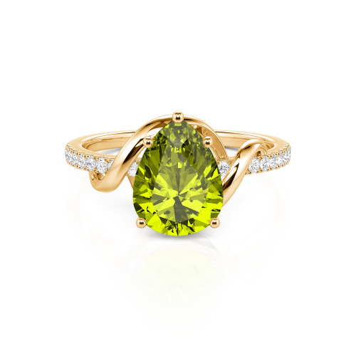 Jeulia Amore Custom Engagement Ring Two Tone Pear Cut