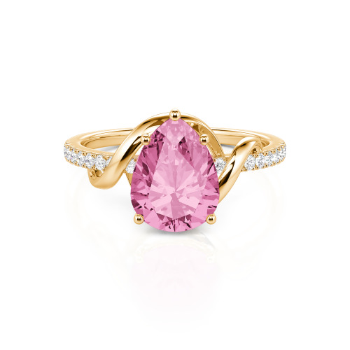Jeulia Amore Custom Engagement Ring Two Tone Pear Cut