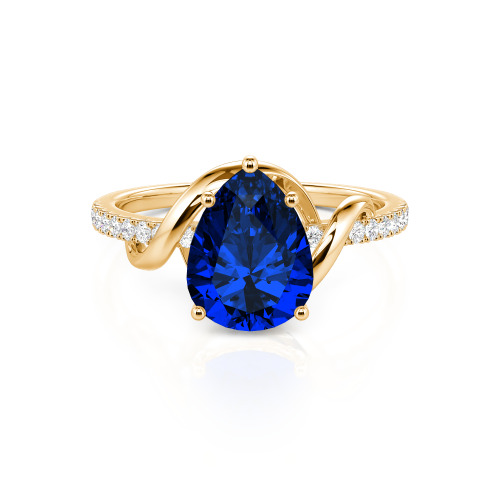Jeulia Amore Custom Engagement Ring Two Tone Pear Cut