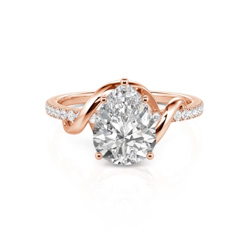 Jeulia Amore Custom Engagement Ring Two Tone Pear Cut