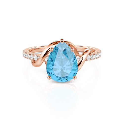 Jeulia Amore Custom Engagement Ring Two Tone Pear Cut