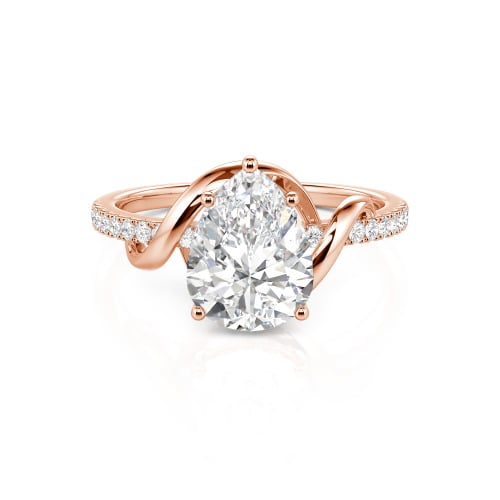 Jeulia Amore Custom Engagement Ring Two Tone Pear Cut