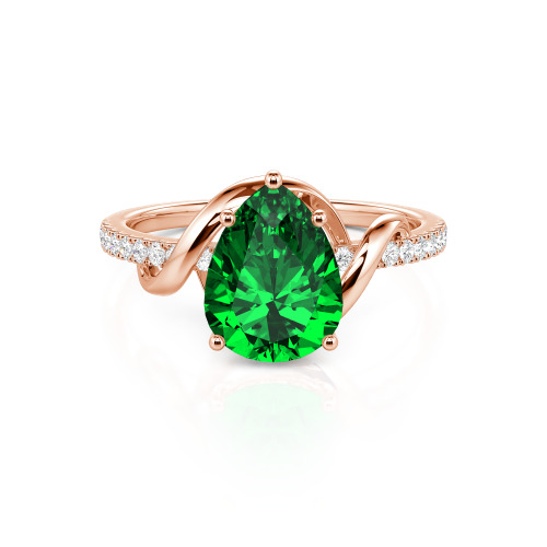 Jeulia Amore Custom Engagement Ring Two Tone Pear Cut