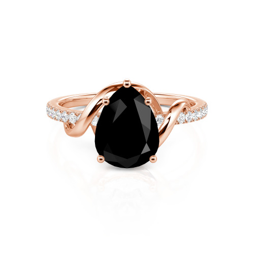 Jeulia Amore Custom Engagement Ring Two Tone Pear Cut