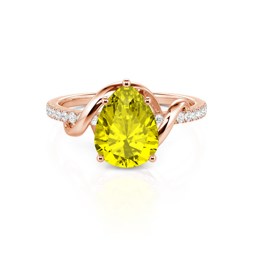 Jeulia Amore Custom Engagement Ring Two Tone Pear Cut
