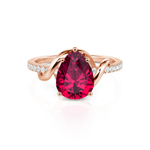 Jeulia Amore Custom Engagement Ring Two Tone Pear Cut