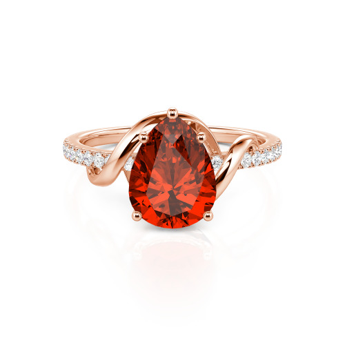 Jeulia Amore Custom Engagement Ring Two Tone Pear Cut