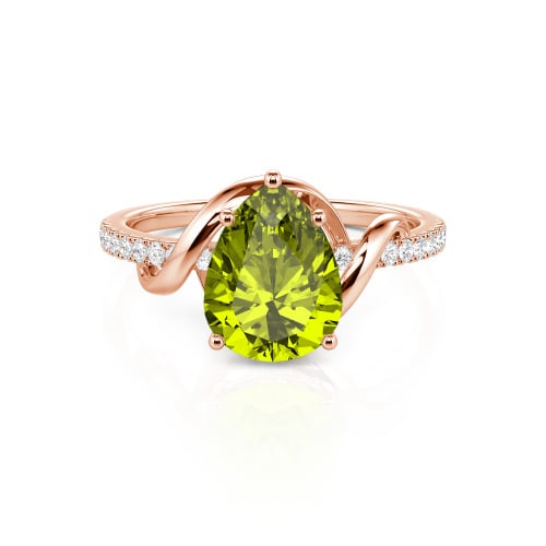 Jeulia Amore Custom Engagement Ring Two Tone Pear Cut