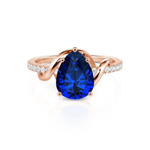Jeulia Amore Custom Engagement Ring Two Tone Pear Cut