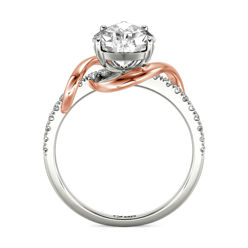 Jeulia Amore Custom Engagement Ring Two Tone Pear Cut