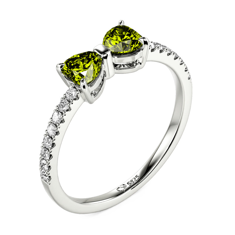 Jeulia Simple Custom Bowknot Promise Ring with Half Eternity