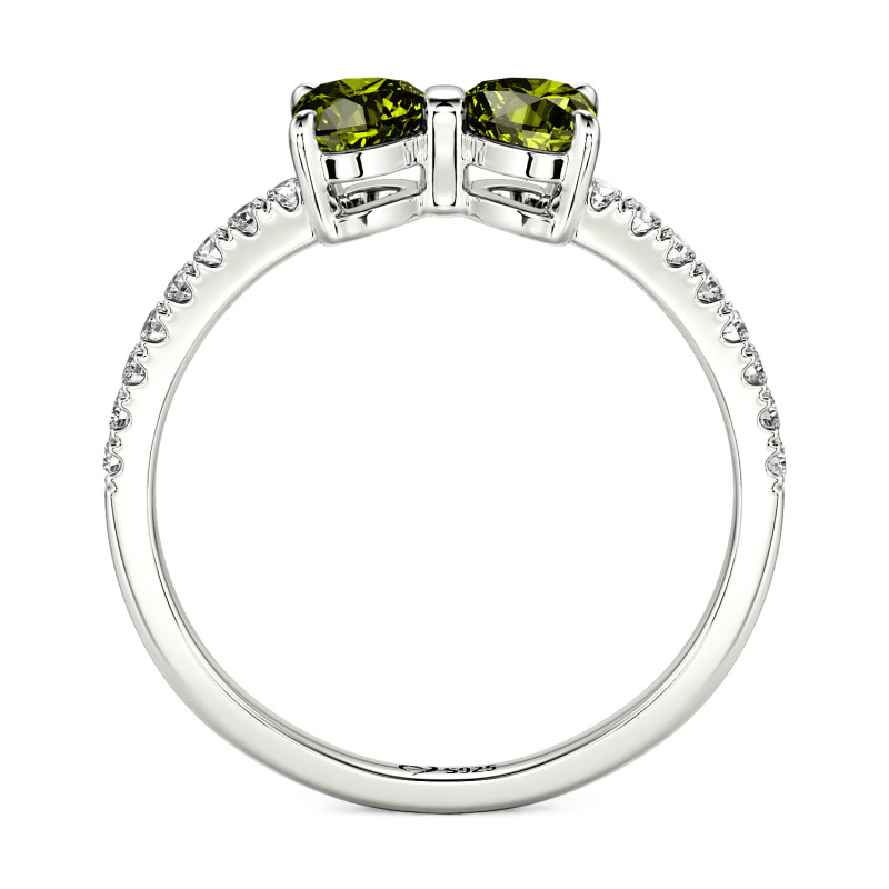 Jeulia Simple Custom Bowknot Promise Ring with Half Eternity