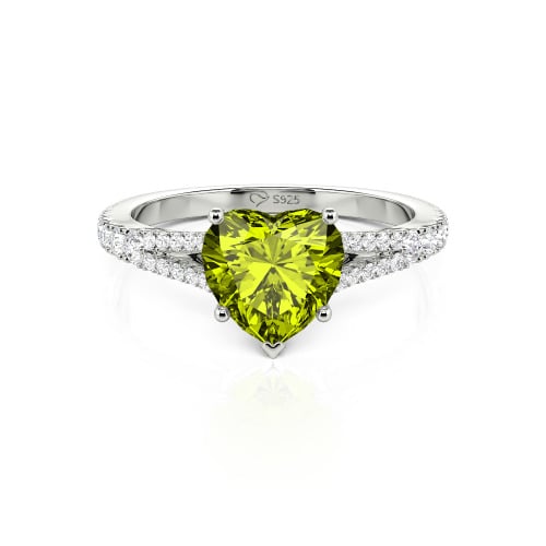 Jeulia Custom Heart Engagement Ring Sterling Silver