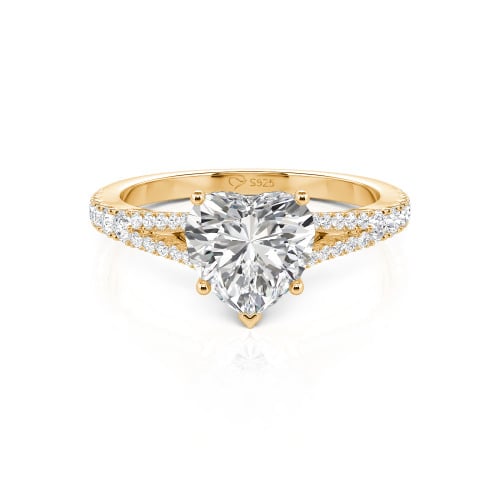 Jeulia Custom Heart Engagement Ring Sterling Silver
