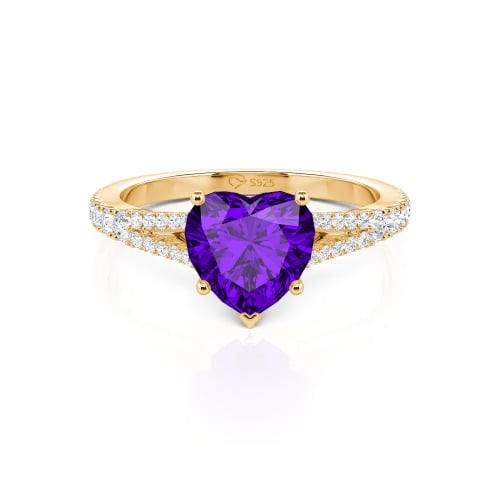 Jeulia Custom Heart Engagement Ring Sterling Silver