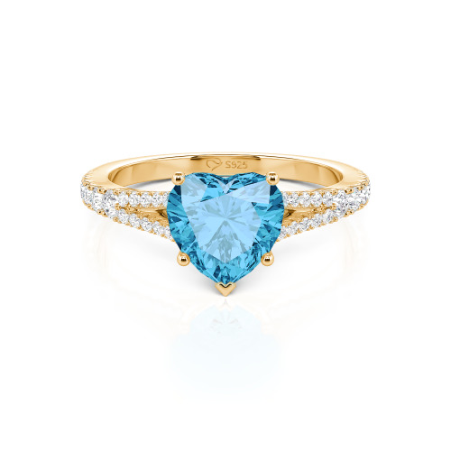 Jeulia Custom Heart Engagement Ring Sterling Silver