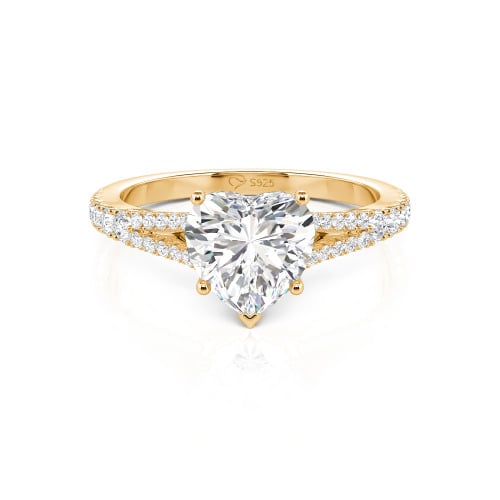 Jeulia Custom Heart Engagement Ring Sterling Silver