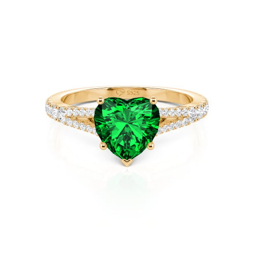 Jeulia Custom Heart Engagement Ring Sterling Silver