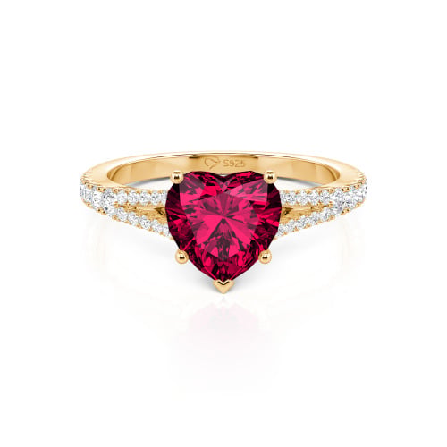 Jeulia Custom Heart Engagement Ring Sterling Silver