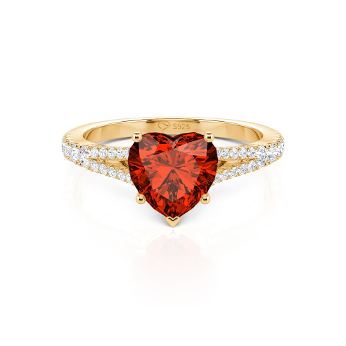 Jeulia Custom Heart Engagement Ring Sterling Silver