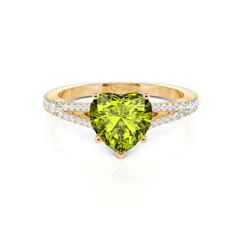 Jeulia Custom Heart Engagement Ring Sterling Silver