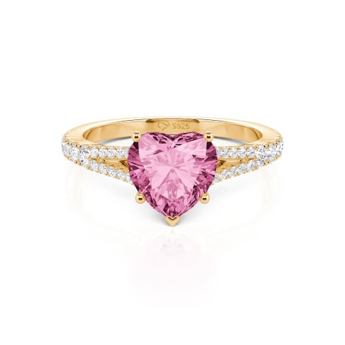 Jeulia Custom Heart Engagement Ring Sterling Silver