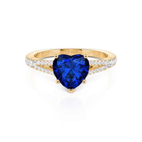 Jeulia Custom Heart Engagement Ring Sterling Silver