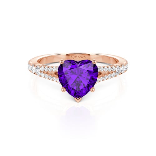 Jeulia Custom Heart Engagement Ring Sterling Silver