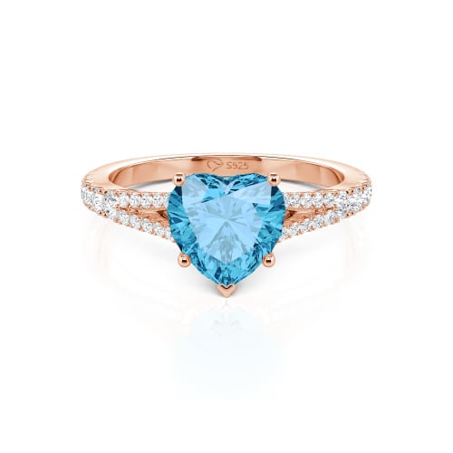 Jeulia Custom Heart Engagement Ring Sterling Silver