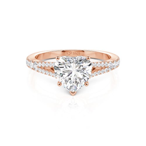 Jeulia Custom Heart Engagement Ring Sterling Silver