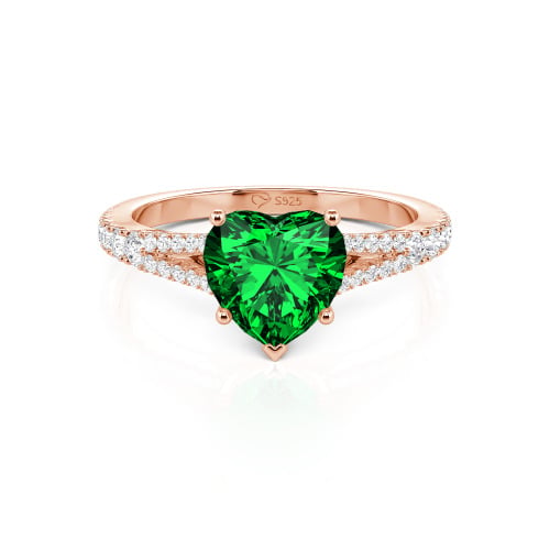 Jeulia Custom Heart Engagement Ring Sterling Silver