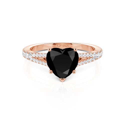 Jeulia Custom Heart Engagement Ring Sterling Silver